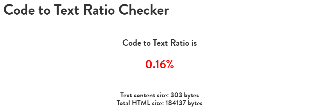 Code to Text Ratio Checker SEO Tool